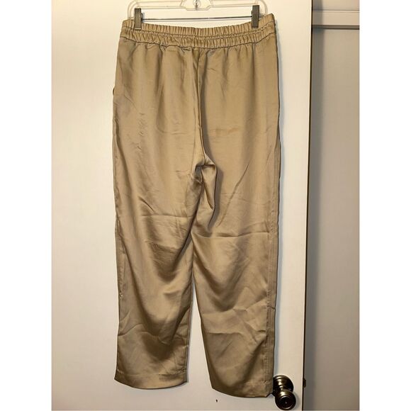 H&M Medium Pull On Drawstring Waist Womens Lyocell Blend Pants Tan Beige EUC - Picture 3 of 7